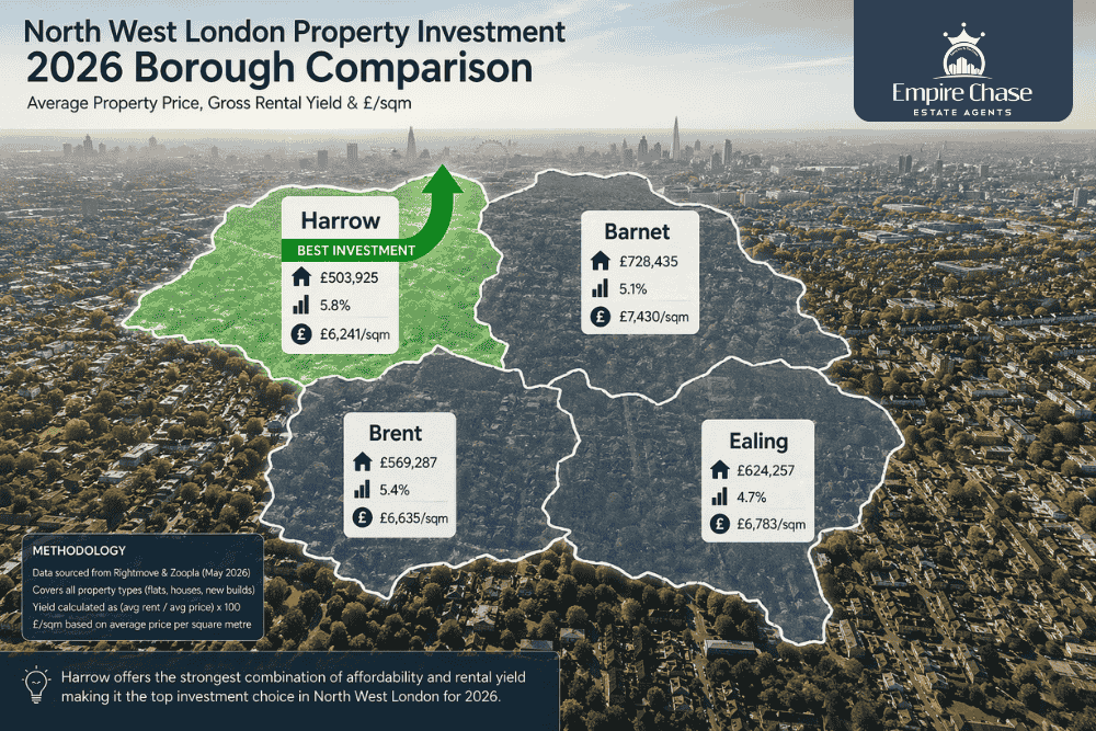 Harrow vs Barnet, Brent & Ealing 2026: Which North West London Borough Gives Property Buyers the Best Value Per Square Metre?